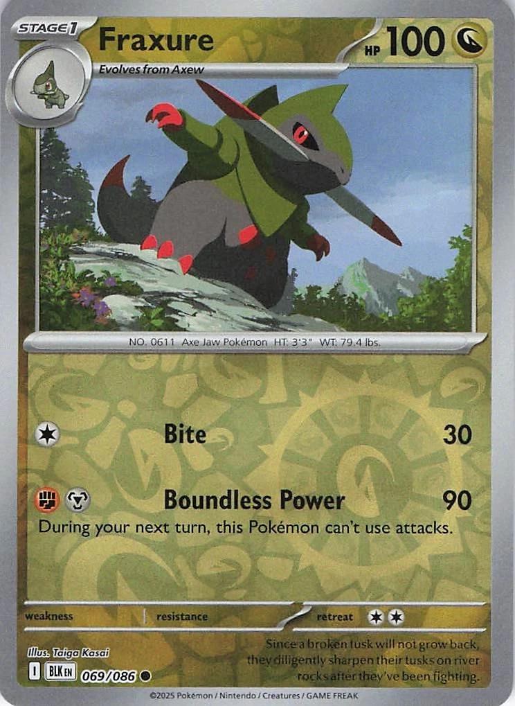 Black Bolt Fraxure [Reverse] Pokémon card